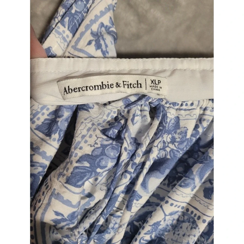 Abercrombie & Fitch Blue and White Maxi Dress Sz XLP